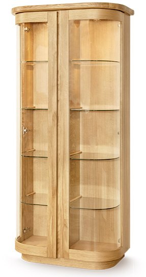 Clemence Richard Sorento Oak High Display Cabinet Cabinets