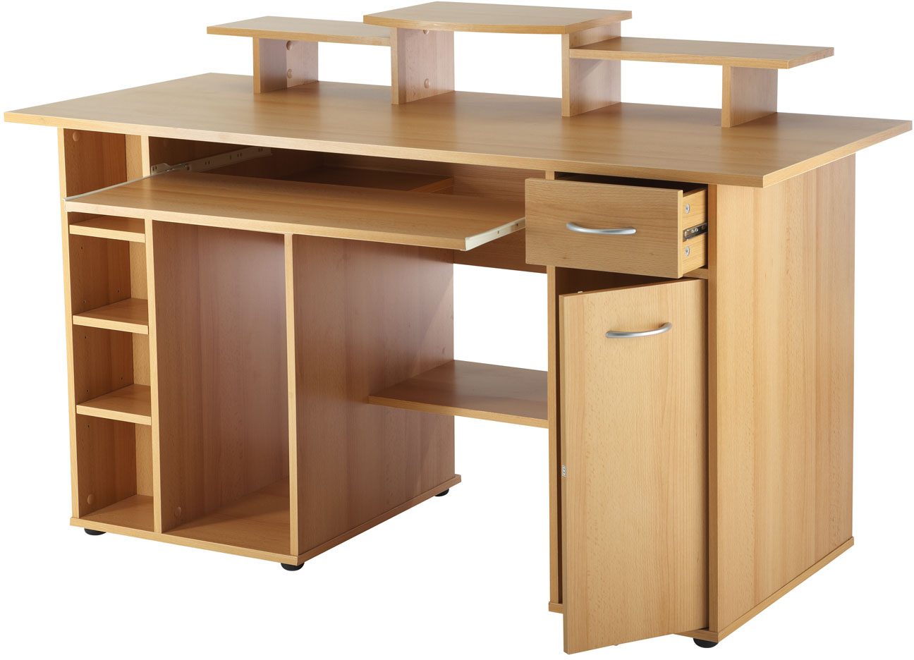 Alphason Desks San Diego Beech Effect Utility Workcentre Desks
