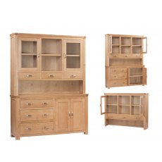 Annaghmorege Treviso Solid Oak Large Buffet Hutch