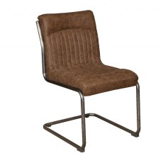 Carlton Furniture Hipster Additions Retro Dining Chair in Vintage Brown Faux Leather