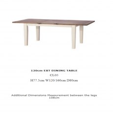 Hafren Collection Sherlock Cotswold 120cm Extending Dining Table