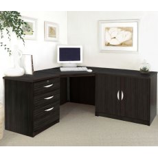 R White Cabinets Set 13 - Corner Desk with Cupboard & Drawer Units