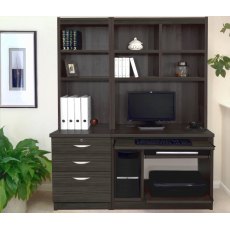 R White Cabinets Set 17 - Computer Work Station & 3 Drawer Unit/Filing Cabinet with Hutch Bookcases