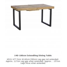 Hafren Collection Sherlock Nixon 140 - 180cm Dining Table (Only Top Extends)