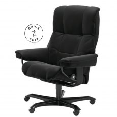 Stressless Promotions Mayfair Office Chair Paloma Black Leather & Black Wood