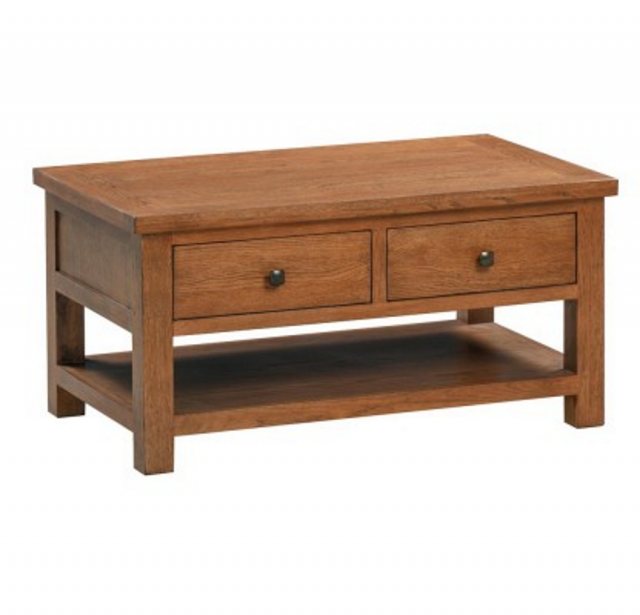 Devonshire Living Devonshire Dorset Rustic Oak Coffee Table With 2 Drawers