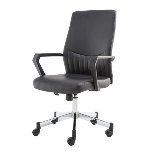 Alphason Alphason Office Chairs Brooklyn Black Designer Faux Leather Low Back Chair