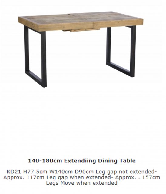 Hafren Collection Hafren Collection Sherlock Nixon 140 - 180cm Dining Table (Only Top Extends)