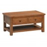 Devonshire Dorset Rustic Oak Coffee Table With 2 Drawers