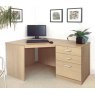 R White Cabinets Set 07 - Corner Desk with 3 Drawer Unit/Filing Cabinet