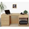 R White Cabinets Set 08 - Desk with Printer & Drawer Units