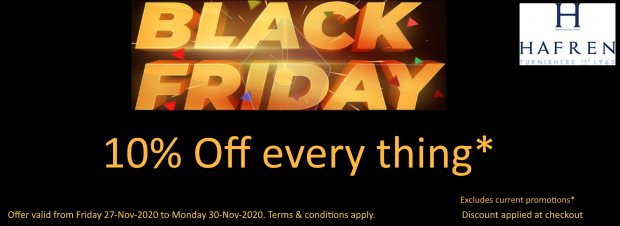 Black Friday save 10% off everything at Hafren Furnishers