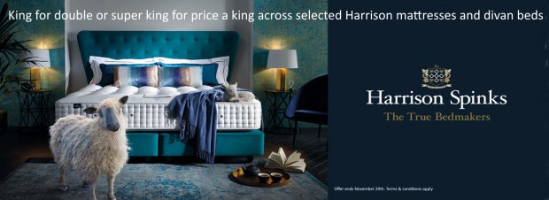 King for Double or Super King for a King across Harrison Spinks beds and mattresses