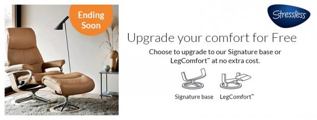 FREE Stressless by Ekornes comfort upgrade on new recliners