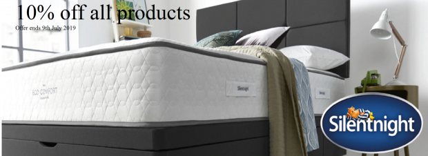 10% off ALL Silent night beds, mattresses, divan bases and headboards
