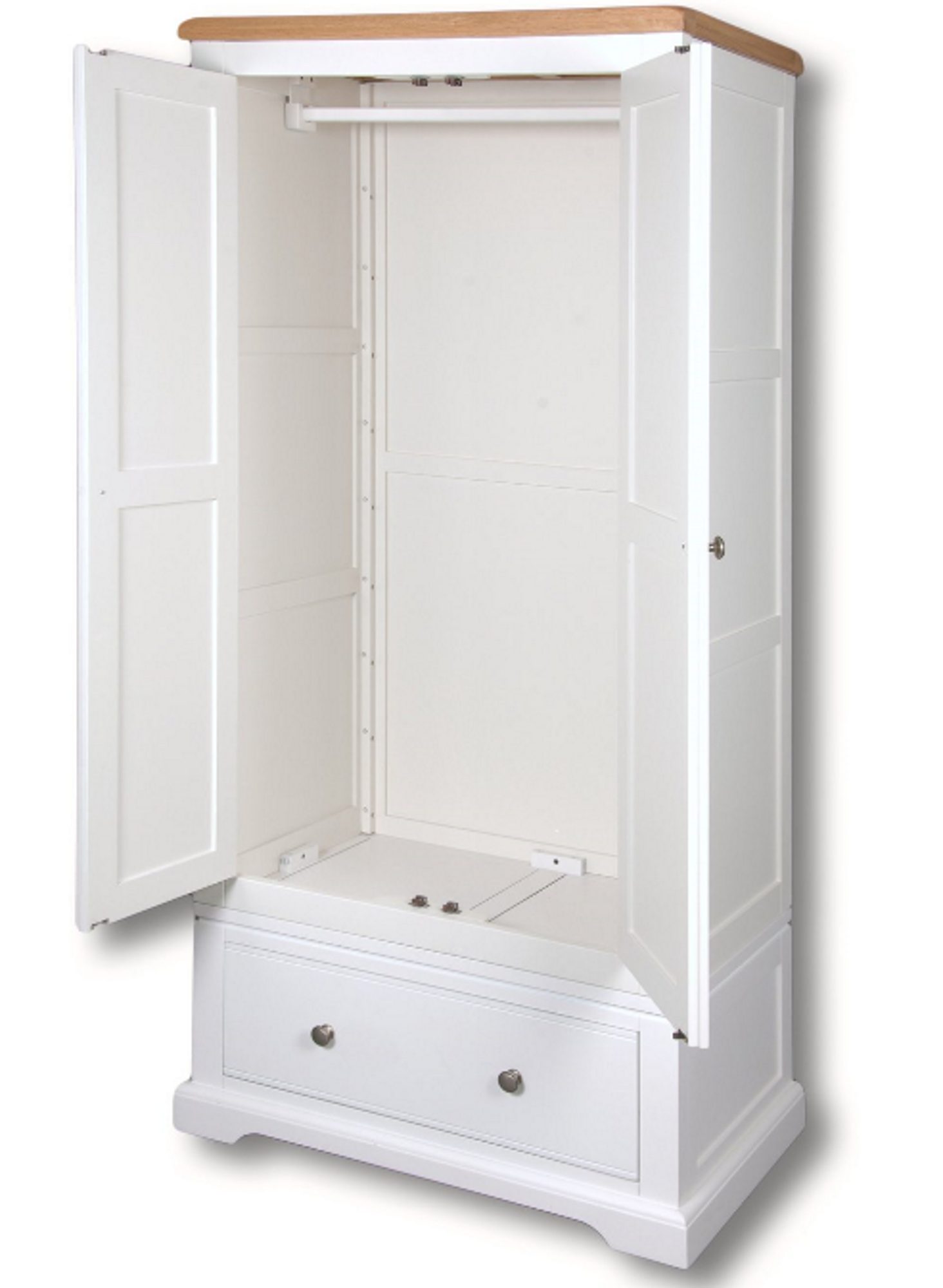 Real Wood Rio Painted 2 Door 1 Drawer Single Wardrobe Wardrobes