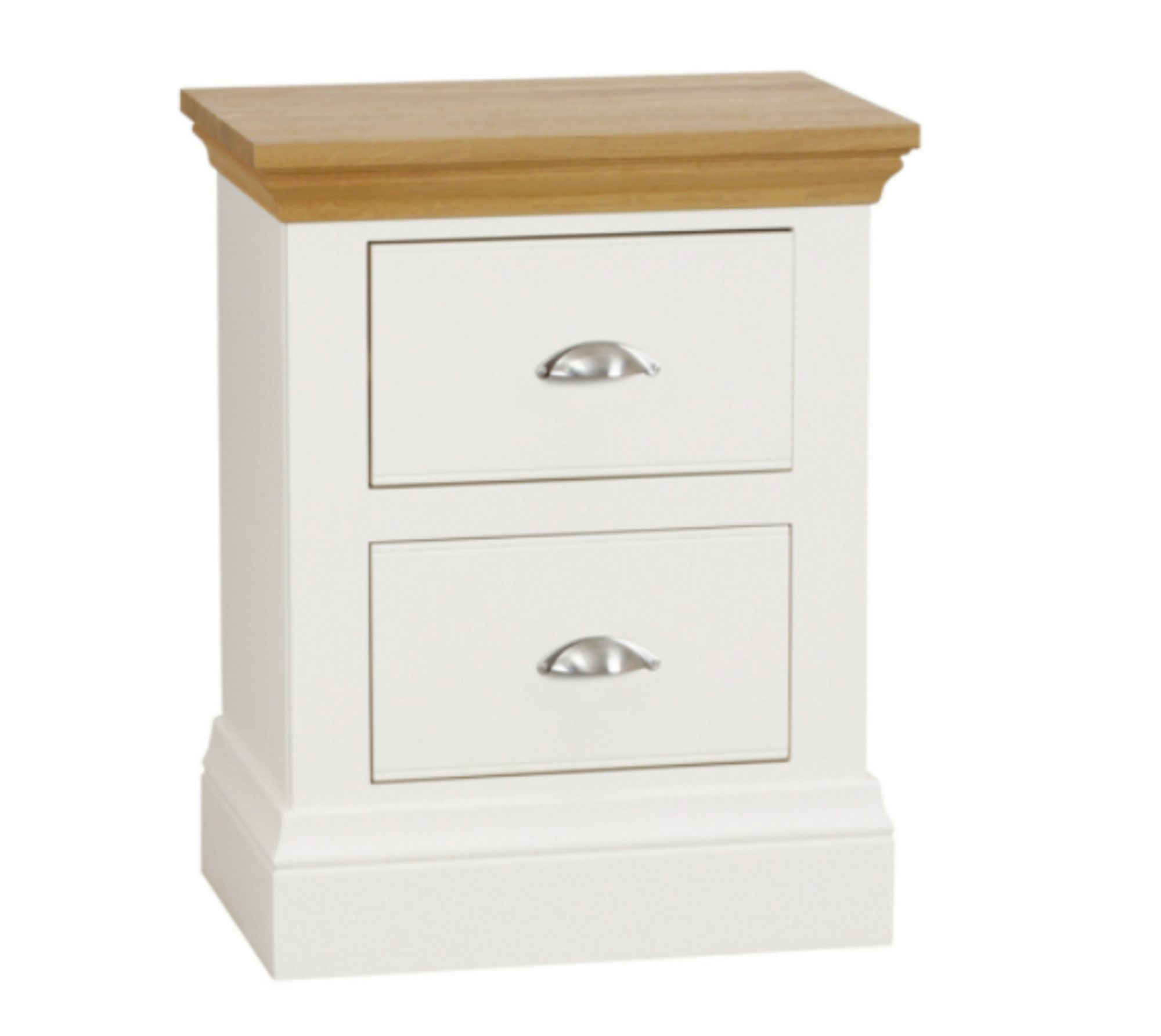 TCH Furniture Coleo Oak & Painted 2 Drawers Bedside Chest Bedside