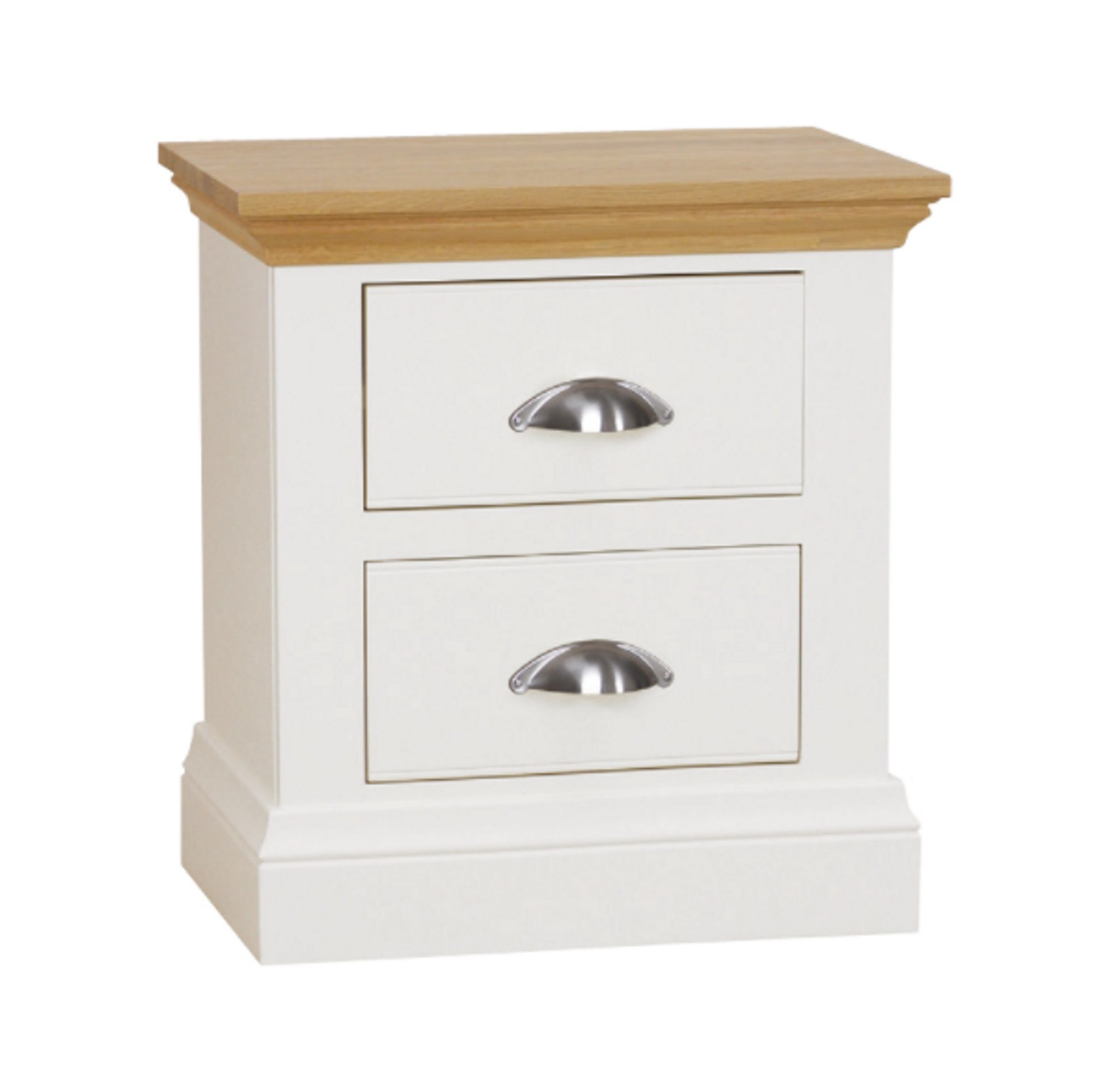 TCH Furniture Coelo Oak & Painted 2 Drawers Deep Bedside Chest ...
