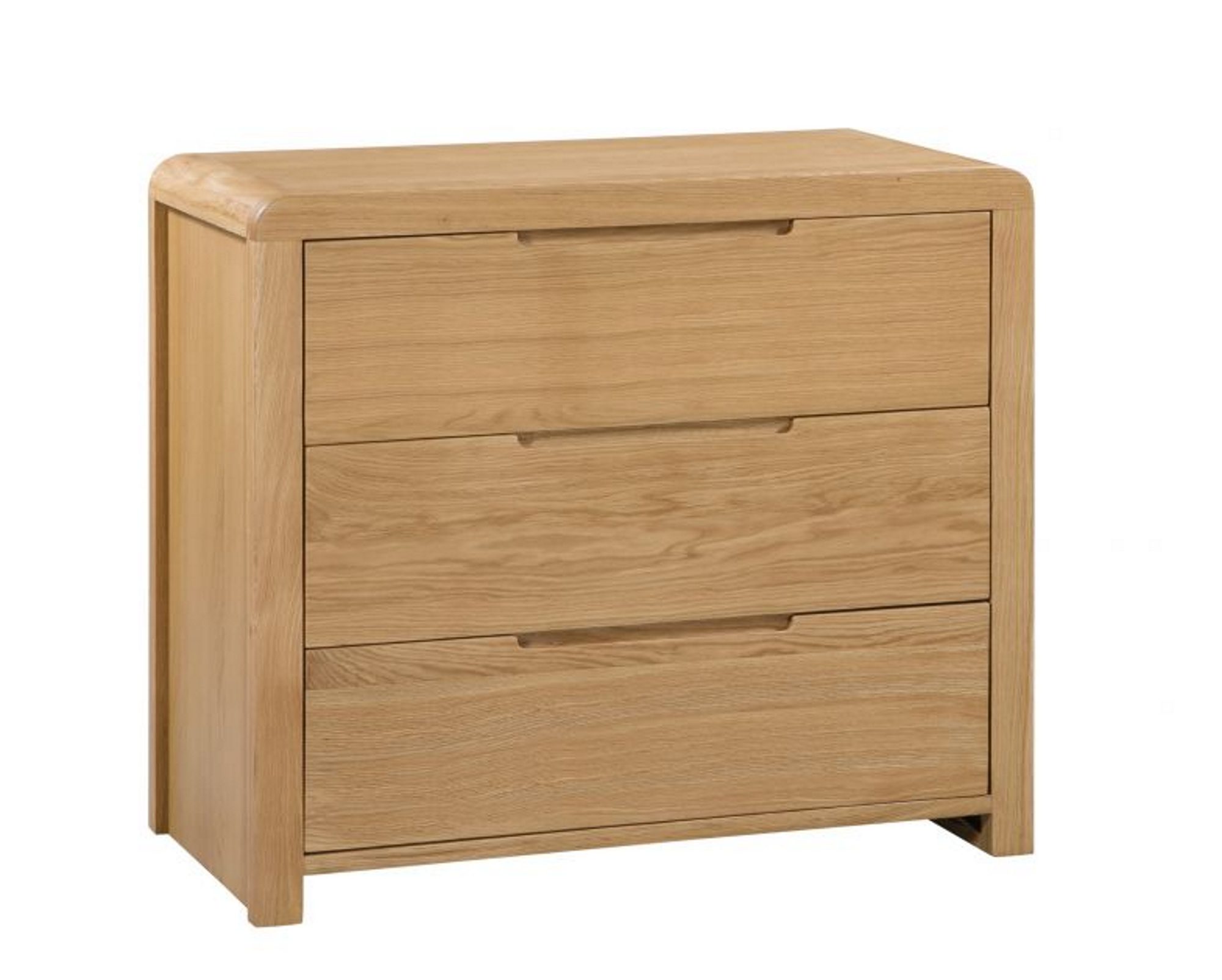 Julian Bowen Curve Oak 3 Drawer Bedside Chest Bedside Chests Hafren