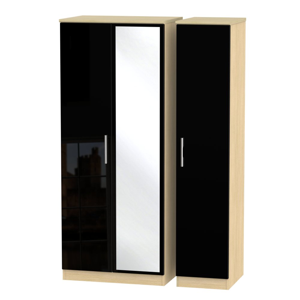 Furniture Knightsbridge Tall Triple Mirror Wardrobe Wardrobes