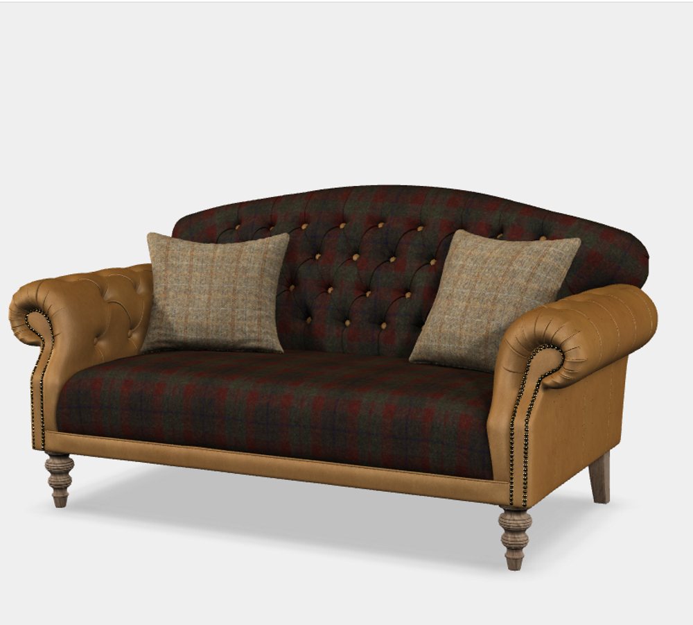 Tetrad Arbroath Petit Sofa In Harris Tweed & Leather Sofas Hafren