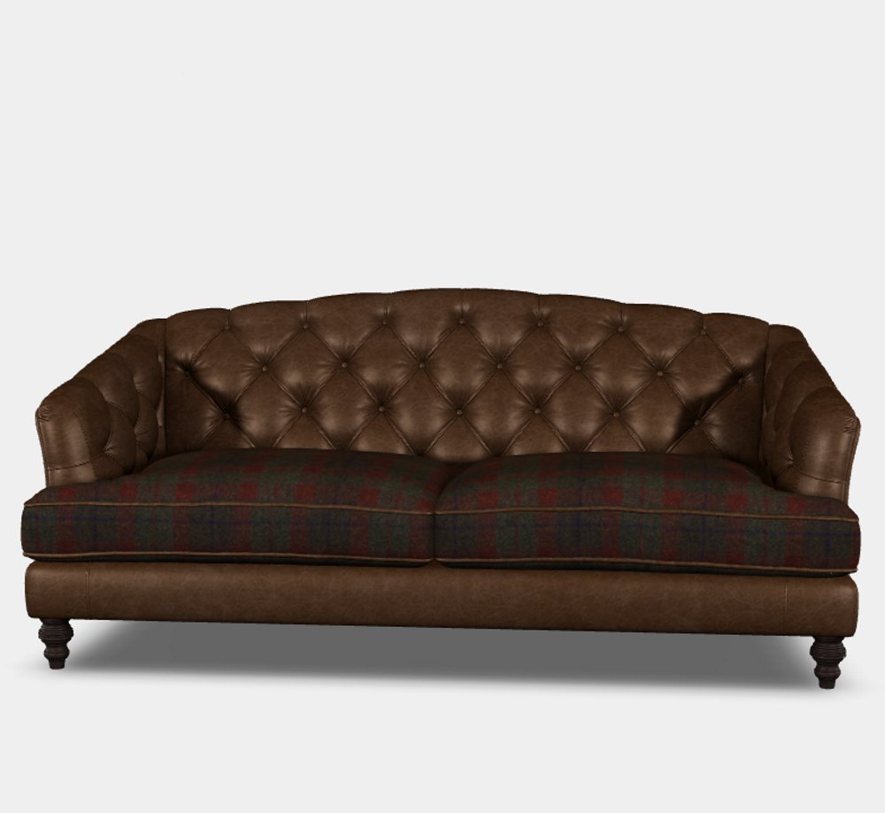 Tetrad Dalmore Midi Sofa In Harris Tweed & Leather Sofas Hafren