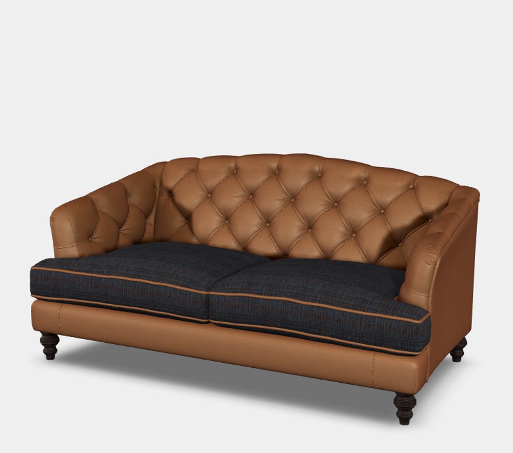 Tetrad Dalmore Petit Sofa In Harris Tweed & Leather Sofas Hafren