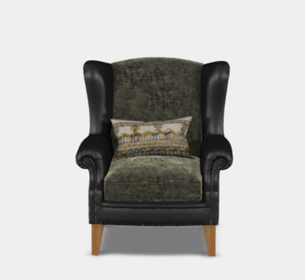 Tetrad Constable Wing Chair Coco Olive Cushions & Galveston Black Body ...