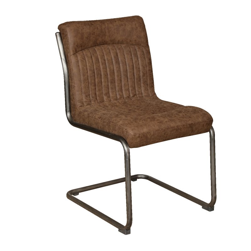 Cognac faux leather chair sales