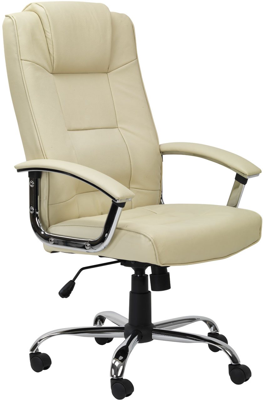 Alphason Office Chairs Houston Cream High Back Leather Executive Chair