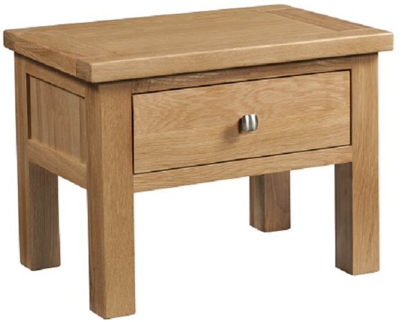Devonshire Living Dorset Oak Side, Small Lamp Table With Drawer