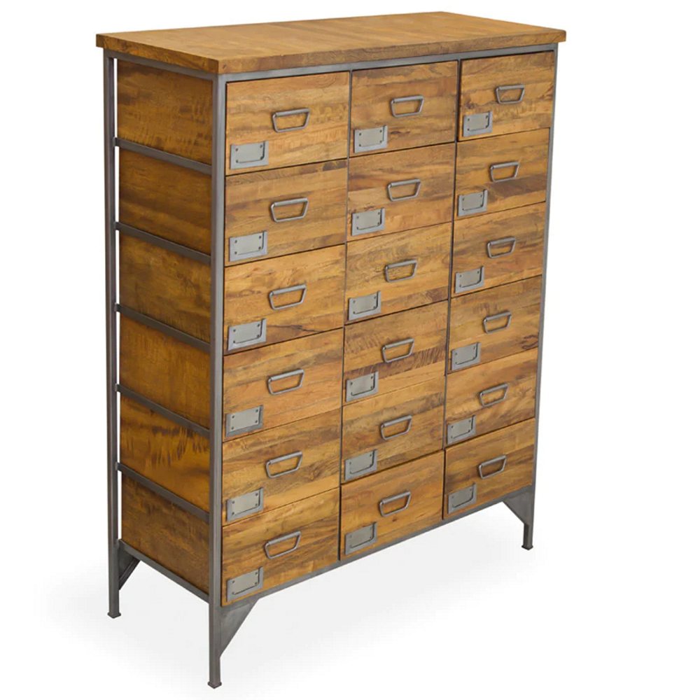 Bluebone Re Engineered 18 Drawer, Small Apothecary Cabinet Uk