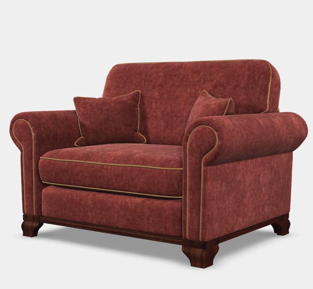 Red leather chair and a half discount
