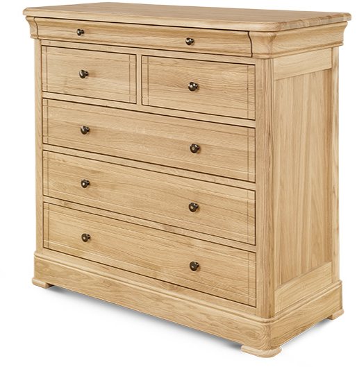 Clemence Richard Moreno Oak Wide Chest Of 5 Drawers