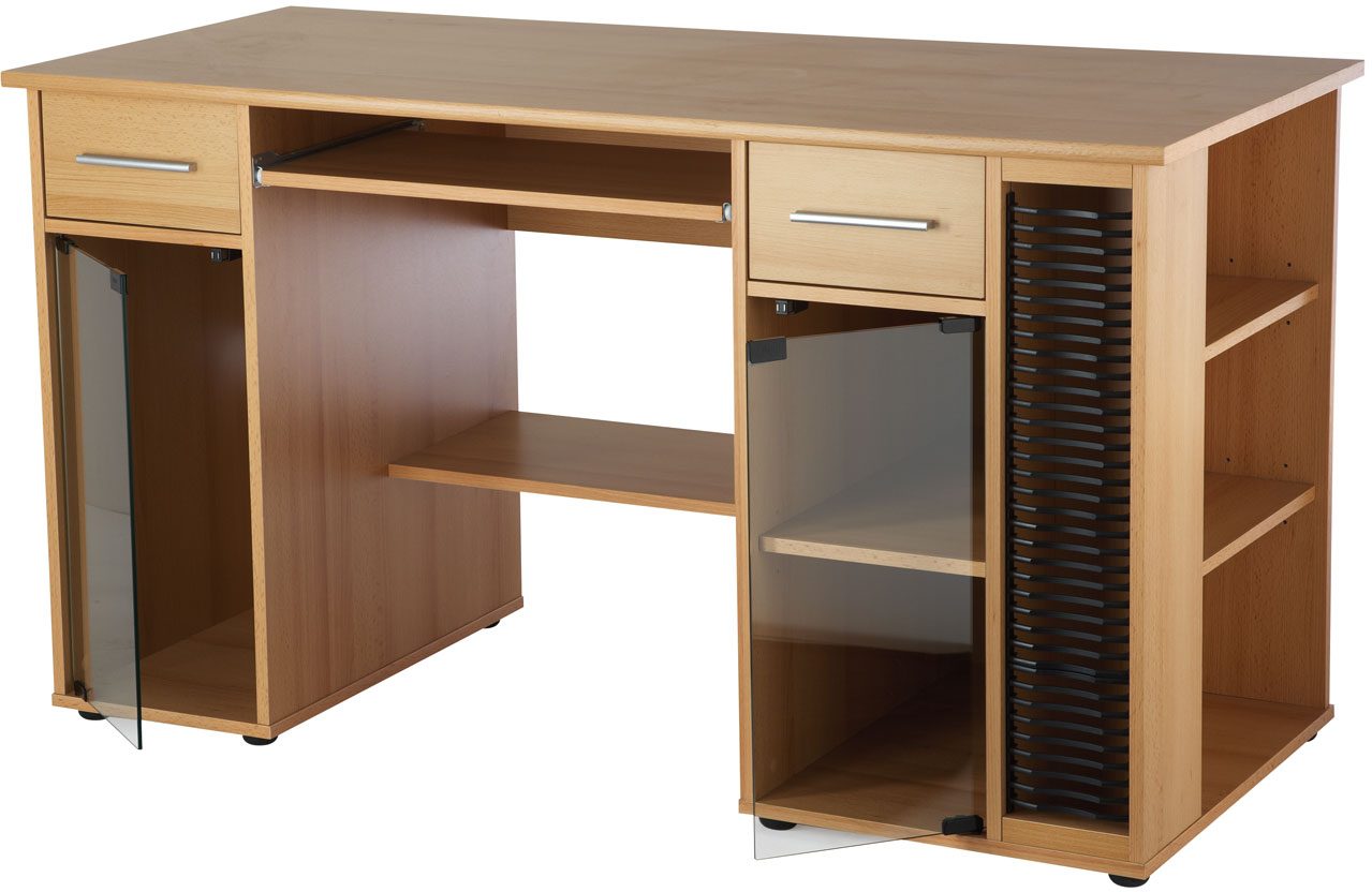 Alphason Desks San Jose Beech Effect Computer Workcentre Desks And