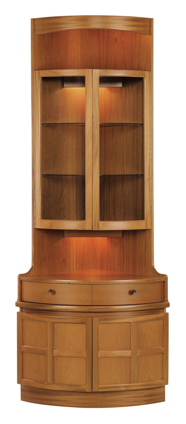 Nathan Classic Teak Bow Front Corner Unit & Display Units