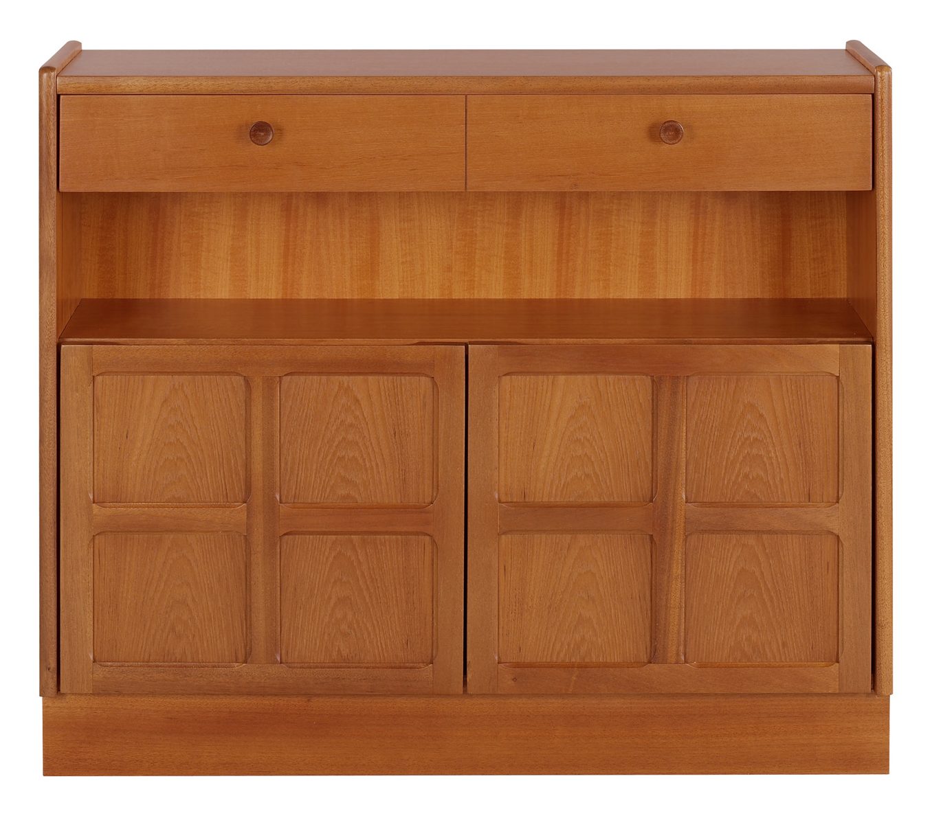 Nathan Classic Teak Low Bookcase with Doors Bookcases Hafren Furnishers