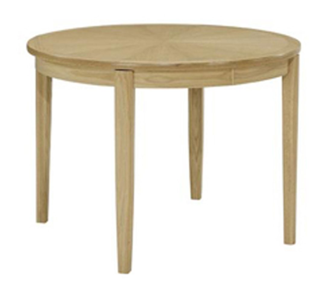 Nathan Shades Oak Circular Dining Table on Legs with Sunburst top