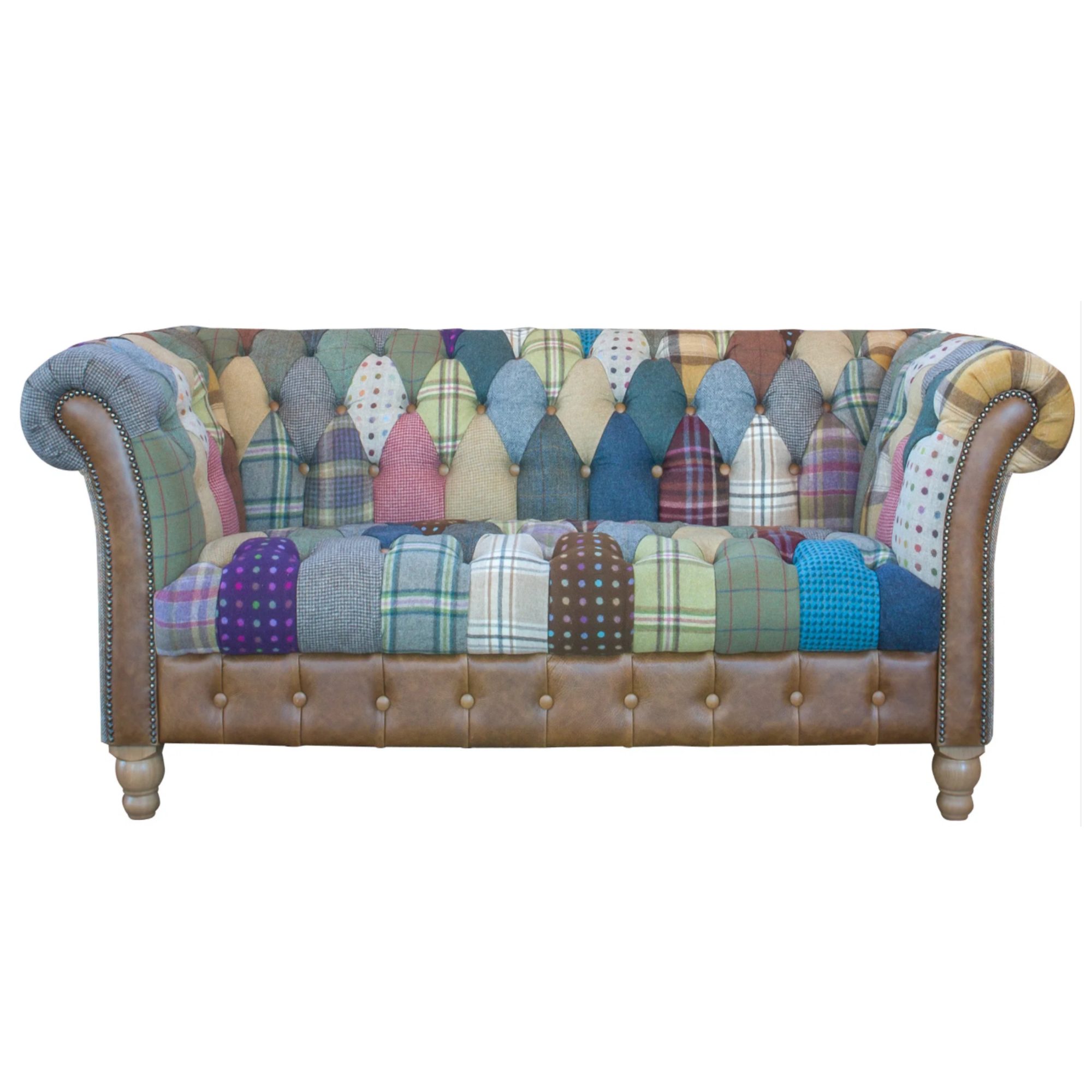 Vintage Sofa Company Harlequin Patchwork 2 Seater Chester Club Sofas