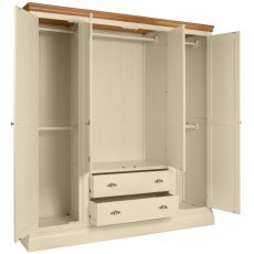 Devonshire Lundy Painted Quad Wardrobe With Drawers