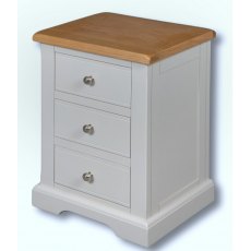 Real Wood Rio Painted 3 Drawer Bedside