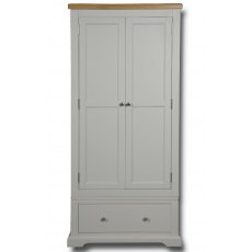 Real Wood Rio Painted 2 Door 1 Drawer Single Wardrobe