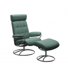 Stressless London Recliner Chair With Adjustable Headrest & Footstool (Original Base)