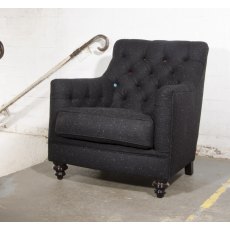 Tetrad Harris Tweed Glencoe Chair (Option A: Harris Tweed fabric with multi velvet buttons)