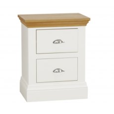 TCH Furniture Coleo Oak & Painted 2 Drawers Bedside Chest