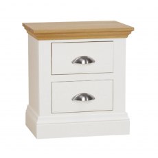 TCH Furniture Coelo Oak & Painted 2 Drawers Deep Bedside Chest