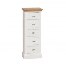 TCH Furniture Coleo Oak & Painted 5 Drawers Chest