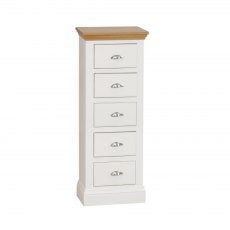 TCH Furniture Coelo Oak & Painted 5 Drawers Chest