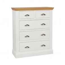 TCH Furniture Coleo Oak & Painted Chest Of 5 Drawers (3 + 2)