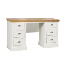 TCH Furniture Coelo Oak & Painted Dressing Table Double (6 Drawer)